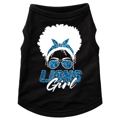 Cute Lions Girl Bandana Afro Hair Football Fan Doggie Tank