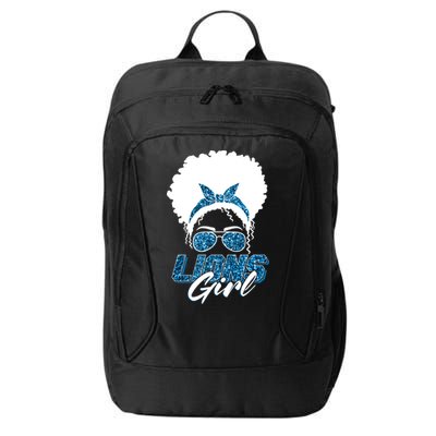 Cute Lions Girl Bandana Afro Hair Football Fan City Backpack