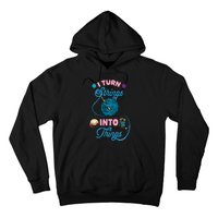 Crochet Lover Gift I Turn Strings Into Things Funny Knitting Hoodie