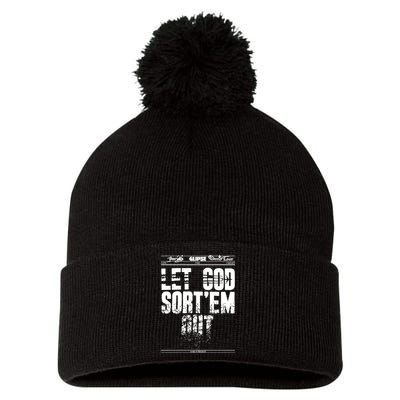 Clipse Let God SortEm Out Pom Pom 12in Knit Beanie