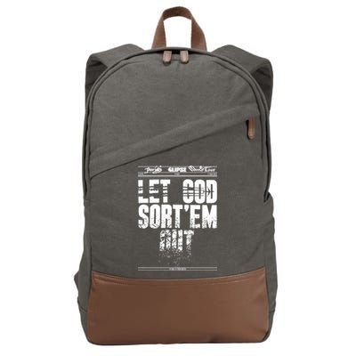 Clipse Let God SortEm Out Cotton Canvas Backpack