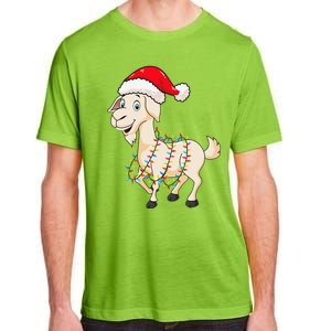 Christmas Lights Goat Wearing Xmas Hat Farmer Goat Lover Adult ChromaSoft Performance T-Shirt