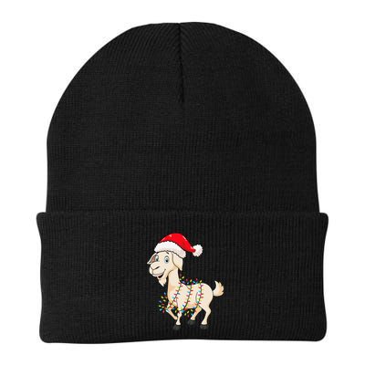 Christmas Lights Goat Wearing Xmas Hat Farmer Goat Lover Beanie