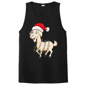 Christmas Lights Goat Wearing Xmas Hat Farmer Goat Lover PosiCharge Competitor Tank