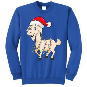 Christmas Lights Goat Wearing Xmas Hat Farmer Goat Lover Sweatshirt