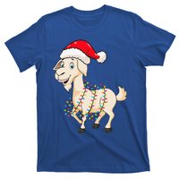 Christmas Lights Goat Wearing Xmas Hat Farmer Goat Lover T-Shirt