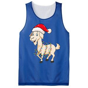 Christmas Lights Goat Wearing Xmas Hat Farmer Goat Lover Mesh Reversible Basketball Jersey Tank