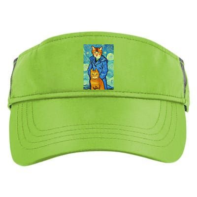 Cat Lover Gift Van Gogh Style Art Adult Drive Performance Visor