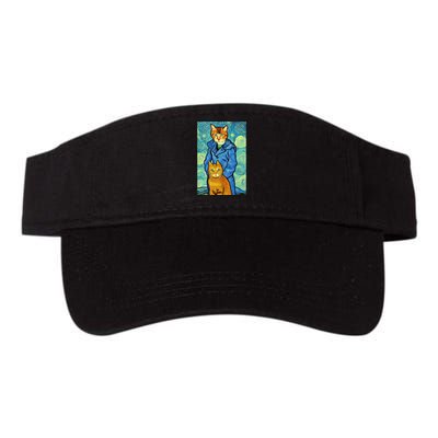 Cat Lover Gift Van Gogh Style Art Valucap Bio-Washed Visor