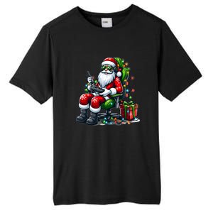 Christmas Lights Gamer Santa Video Gaming Controller Funny Gift Tall Fusion ChromaSoft Performance T-Shirt