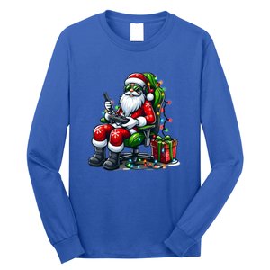 Christmas Lights Gamer Santa Video Gaming Controller Funny Gift Long Sleeve Shirt