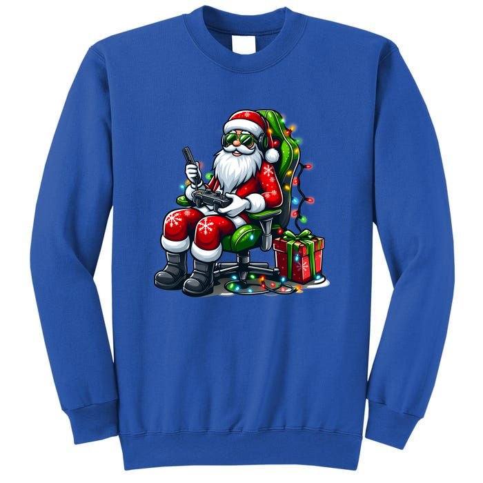 Christmas Lights Gamer Santa Video Gaming Controller Funny Gift Sweatshirt