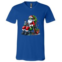 Christmas Lights Gamer Santa Video Gaming Controller Funny Gift V-Neck T-Shirt