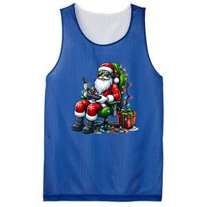 Christmas Lights Gamer Santa Video Gaming Controller Funny Gift Mesh Reversible Basketball Jersey Tank