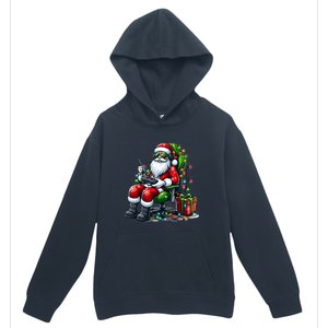 Christmas Lights Gamer Santa Video Gaming Controller Funny Gift Urban Pullover Hoodie