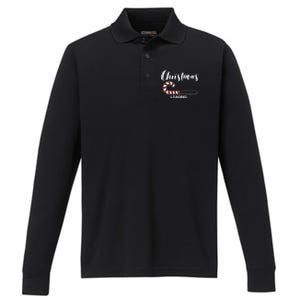 Christmas Loading Gift Holiday Candy Cane Great Gift Performance Long Sleeve Polo