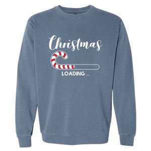 Christmas Loading Gift Holiday Candy Cane Great Gift Garment-Dyed Sweatshirt