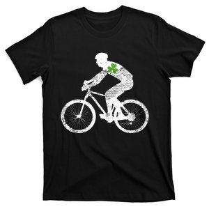 Cycling Lovers Green Shamrock Leaf St Patricks Day T-Shirt