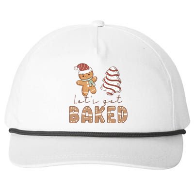 Christmas Let's Get Baked Gingerbread Tree Cake Funny Xmas Snapback Five-Panel Rope Hat