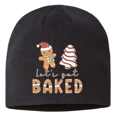 Christmas Let's Get Baked Gingerbread Tree Cake Funny Xmas Sustainable Beanie