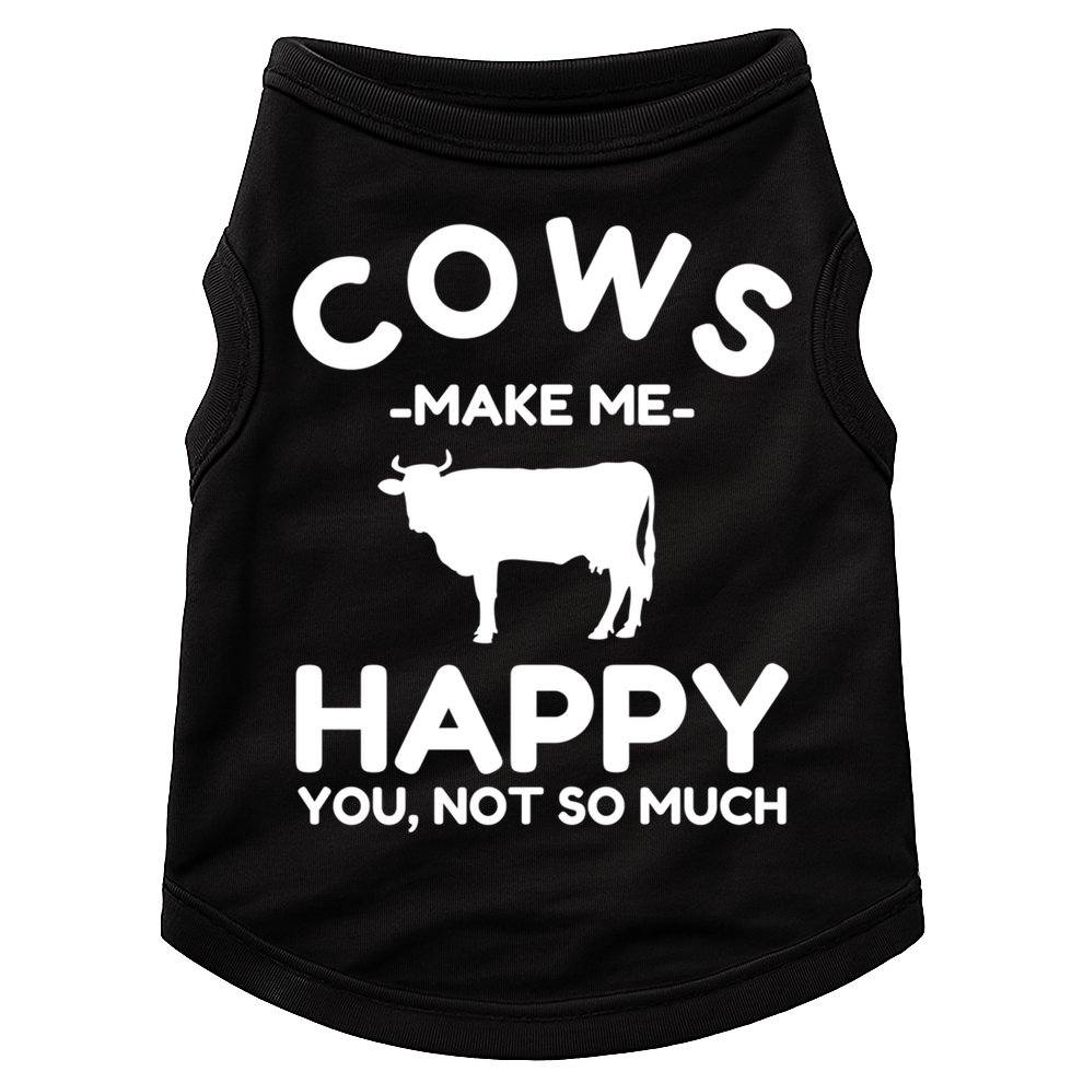 Cow Lover Gift Funny Cow Humor Gift Make Me Happy Doggie Tank