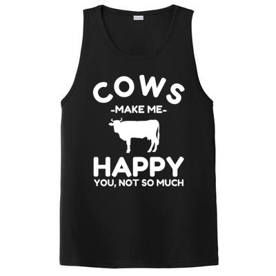 Cow Lover Gift Funny Cow Humor Gift Make Me Happy PosiCharge Competitor Tank