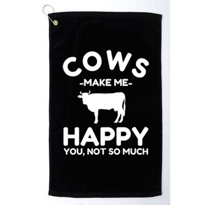 Cow Lover Gift Funny Cow Humor Gift Make Me Happy Platinum Collection Golf Towel