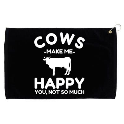 Cow Lover Gift Funny Cow Humor Gift Make Me Happy Grommeted Golf Towel