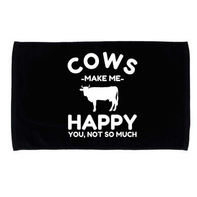 Cow Lover Gift Funny Cow Humor Gift Make Me Happy Microfiber Hand Towel