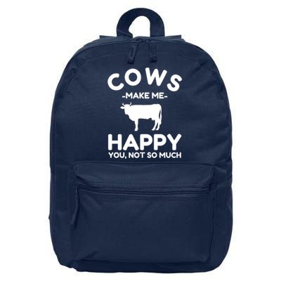 Cow Lover Gift Funny Cow Humor Gift Make Me Happy 16 in Basic Backpack