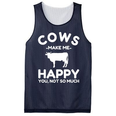 Cow Lover Gift Funny Cow Humor Gift Make Me Happy Mesh Reversible Basketball Jersey Tank