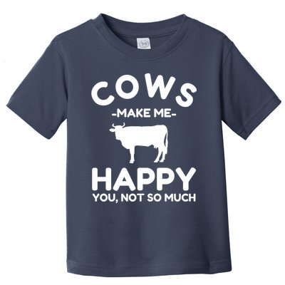 Cow Lover Gift Funny Cow Humor Gift Make Me Happy Toddler T-Shirt