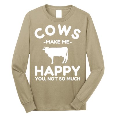 Cow Lover Gift Funny Cow Humor Gift Make Me Happy Long Sleeve Shirt