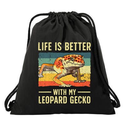 Cool Leopard Gecko Leopard Gecko Lover Drawstring Bag