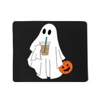 Cute Little Ghost Drinking Coffee Halloween Spooky Season Mousepad