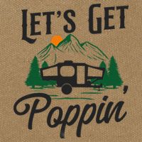 Camping Let'S Get Poppin' Pop Up Camper Cotton Canvas Backpack