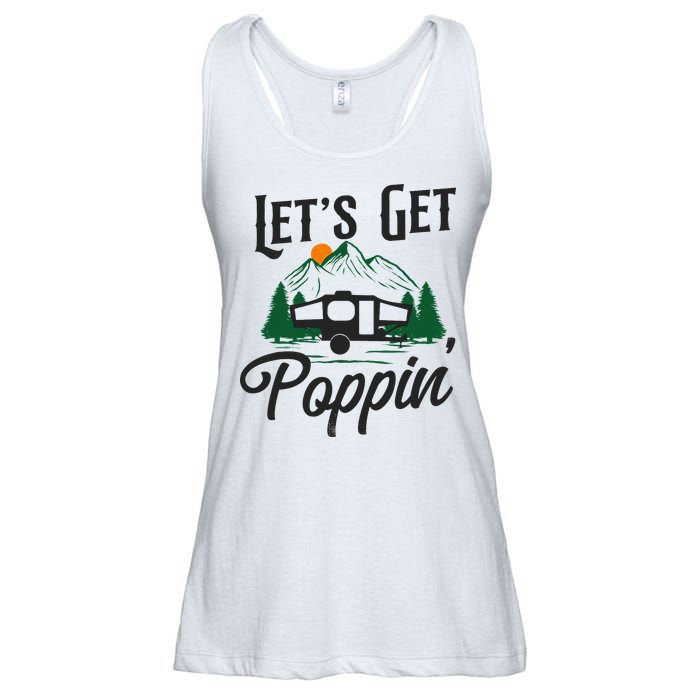 Camping Let'S Get Poppin' Pop Up Camper Ladies Essential Flowy Tank