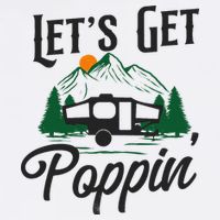 Camping Let'S Get Poppin' Pop Up Camper Flatbill Hat