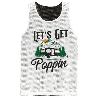 Camping Let'S Get Poppin' Pop Up Camper Mesh Reversible Basketball Jersey Tank
