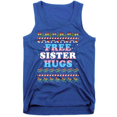 Christmas Lgbt Gift Free Sister Hugs Pride Ugly Xmas Great Gift Tank Top