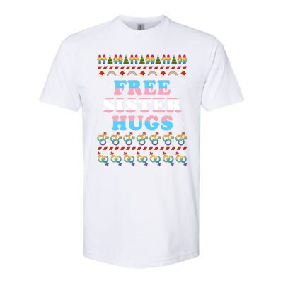 Christmas Lgbt Gift Free Sister Hugs Pride Ugly Xmas Great Gift Softstyle CVC T-Shirt