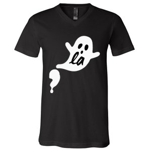 Comma La Ghost Halloween Kamala Harris V-Neck T-Shirt