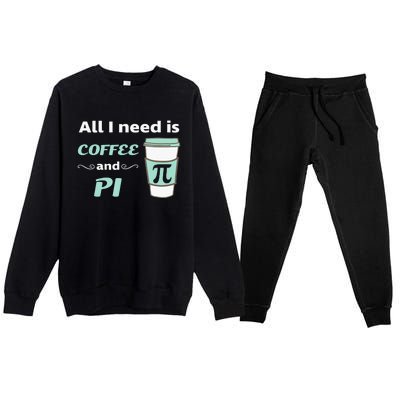 Coffee Lover Geometry Calculus Trigonometry Pi Day Math Premium Crewneck Sweatsuit Set