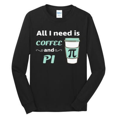 Coffee Lover Geometry Calculus Trigonometry Pi Day Math Tall Long Sleeve T-Shirt