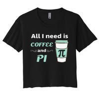 Coffee Lover Geometry Calculus Trigonometry Pi Day Math Women's Crop Top Tee