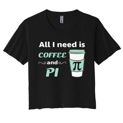 Coffee Lover Geometry Calculus Trigonometry Pi Day Math Women's Crop Top Tee