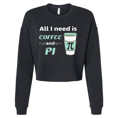 Coffee Lover Geometry Calculus Trigonometry Pi Day Math Cropped Pullover Crew