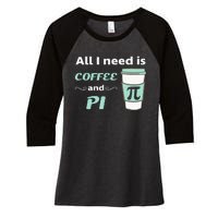 Coffee Lover Geometry Calculus Trigonometry Pi Day Math Women's Tri-Blend 3/4-Sleeve Raglan Shirt