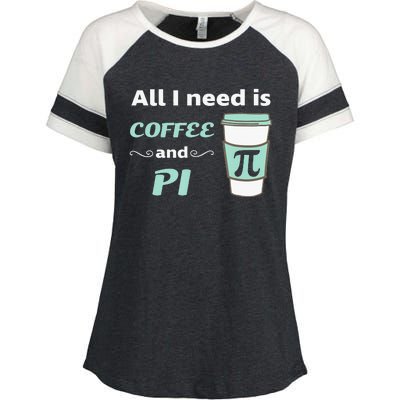 Coffee Lover Geometry Calculus Trigonometry Pi Day Math Enza Ladies Jersey Colorblock Tee