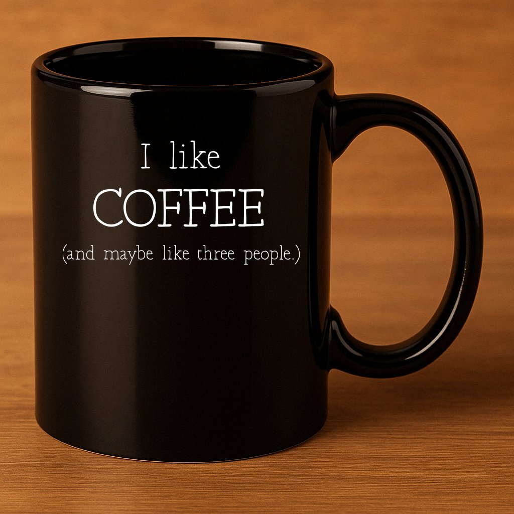 Coffee Lover Gift I Like Coffee And Maybe 3 People 11oz C Handle Ceramic Mug